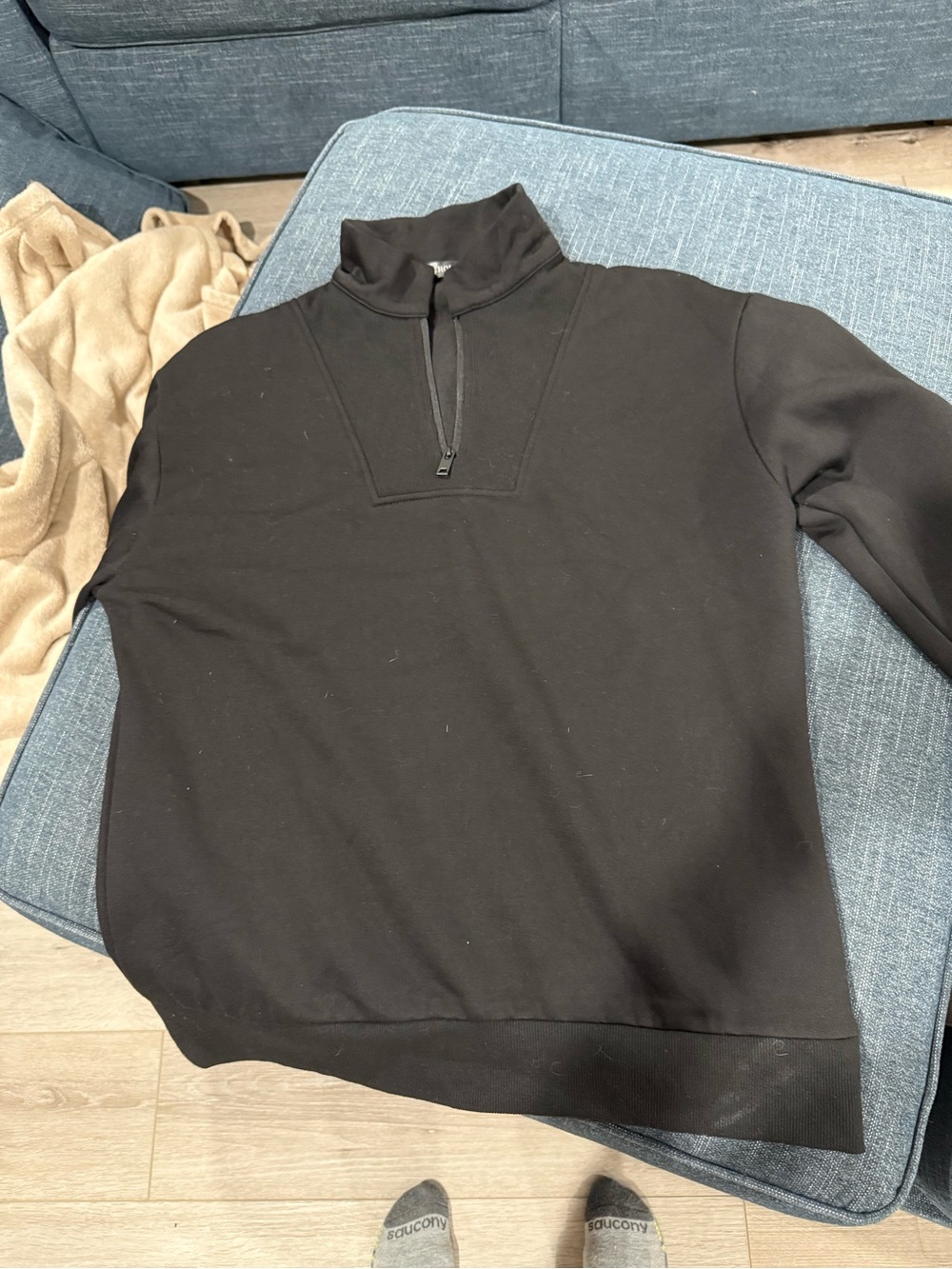 Women's Black Half-Zip Pullover Sweatshirt
